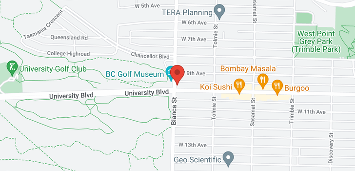 map of 804 4691 W 10TH AVENUE